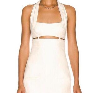 Elegant Cream Halter Dress